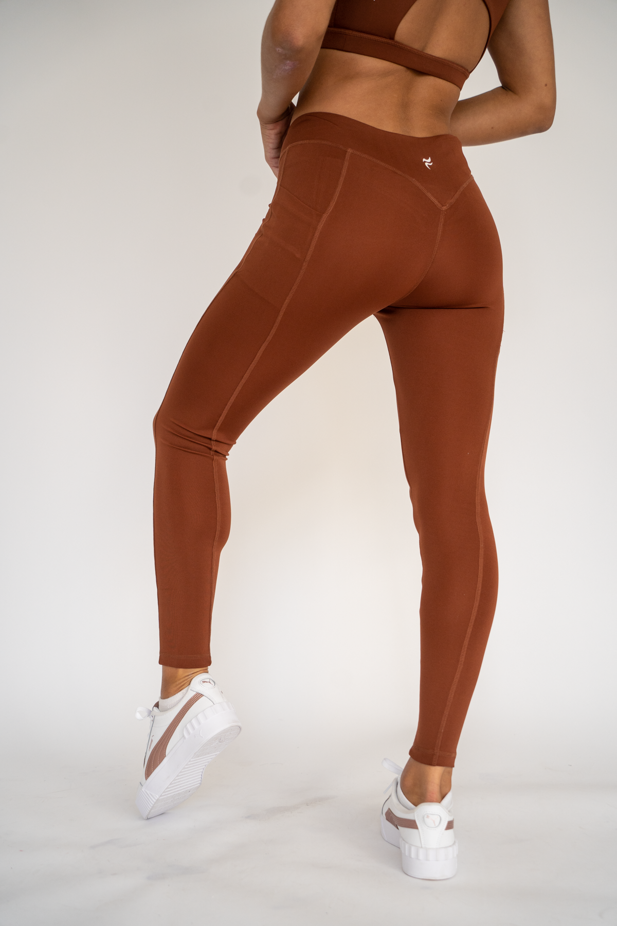 Kiara Crossover Leggings Tan Brown XS S M L XL