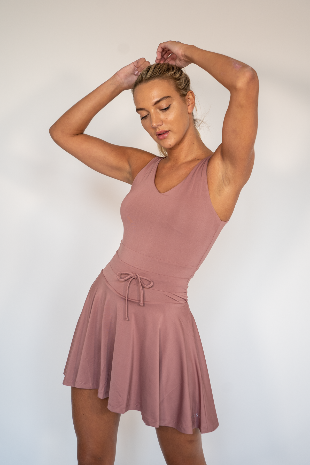 Finesse Active-Flare Dress, Dusty rose